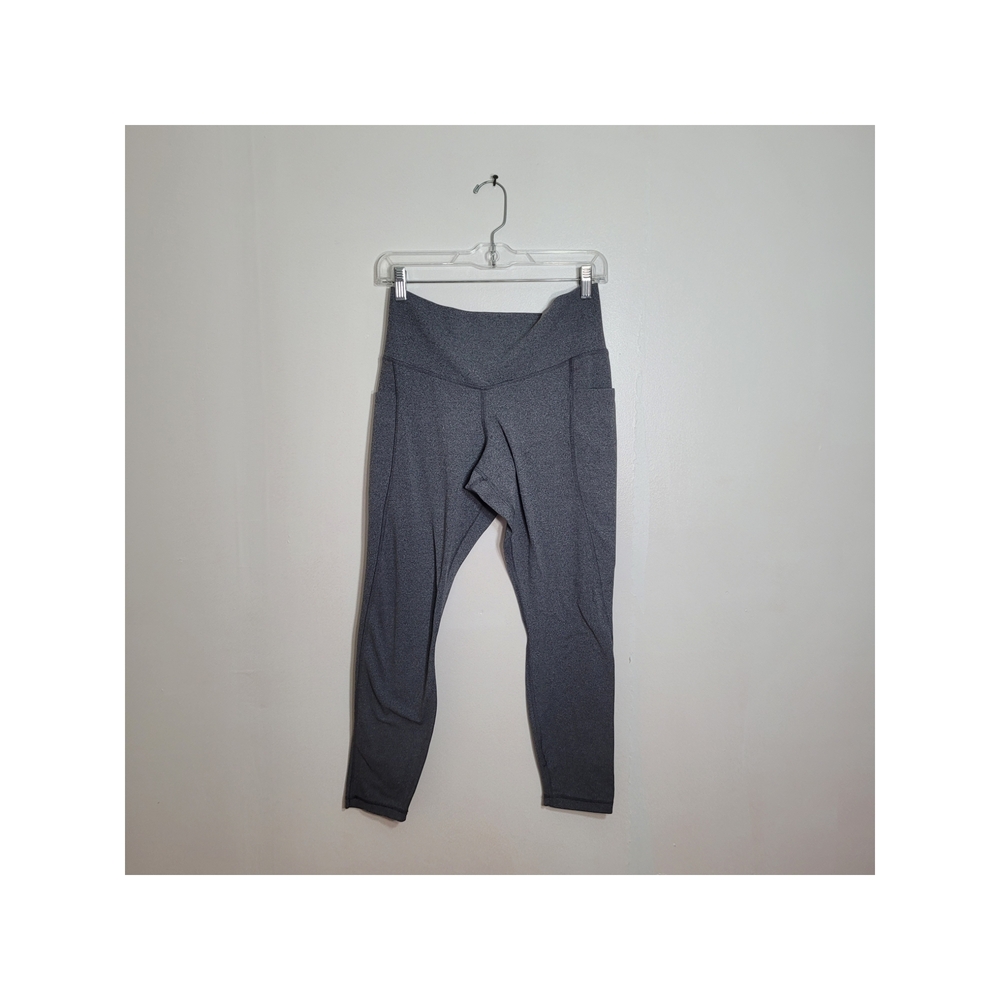 Members Mark Womens Athletic Charcoal High Rise Ankle Leggings Size Large